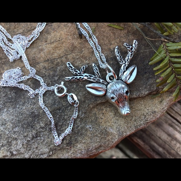 Christmas reindeer deer silver 925 necklace 20” or stainless steel - Picture 11 of 14
